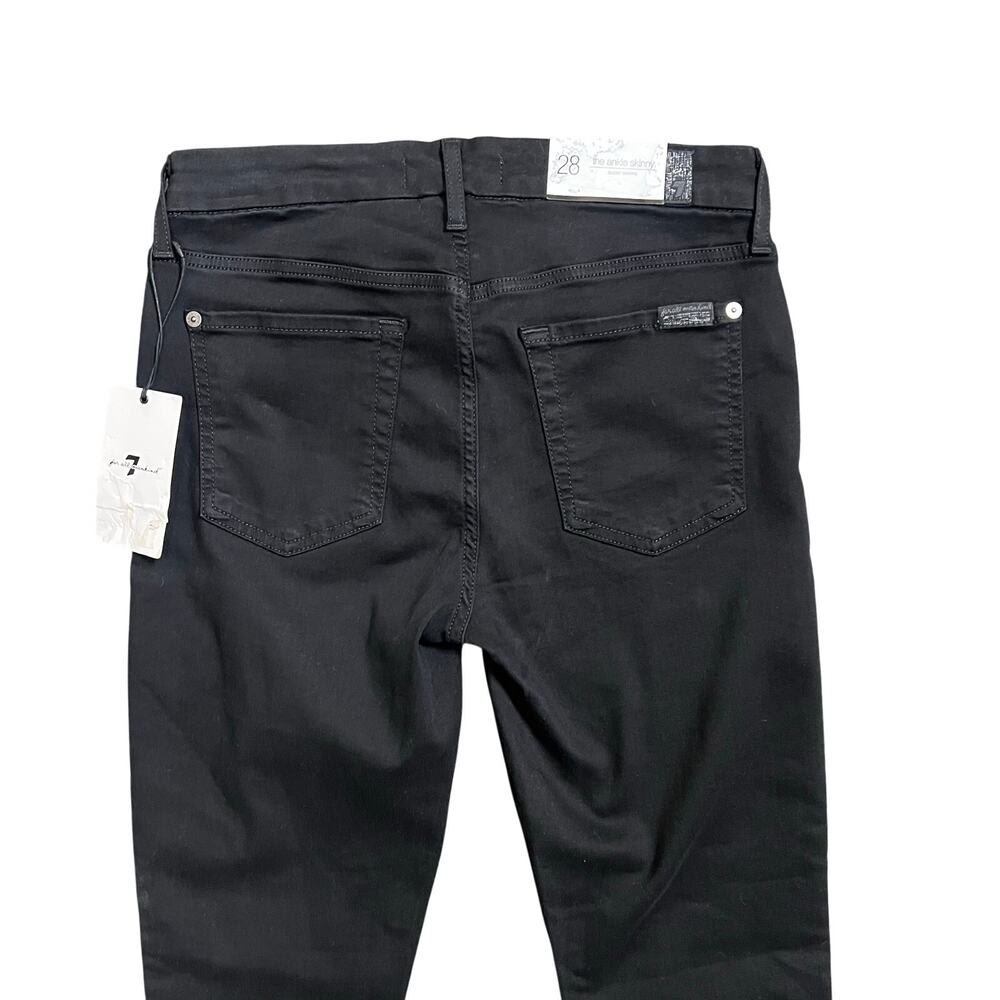 7 For All Mankind Ankle Skinny Jeans 28 Maternity Womens Bair Denim Black New - Picture 4 of 8